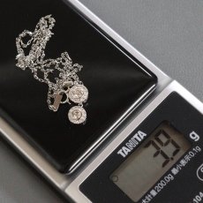 画像10: Pt900/850 ダイヤモンド ネックレス D0.21 D0.15 3.9g アジャスター付52cm (10)