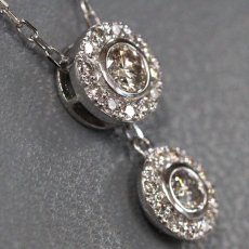 画像3: Pt900/850 ダイヤモンド ネックレス D0.21 D0.15 3.9g アジャスター付52cm (3)