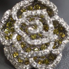画像4: K18WG ダイヤモンド/イエローダイヤモンド ペンダントトップ バラモチーフ D0.42 YD0.65 4.2g (4)