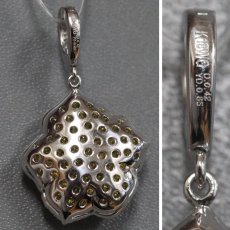 画像6: K18WG ダイヤモンド/イエローダイヤモンド ペンダントトップ バラモチーフ D0.42 YD0.65 4.2g (6)