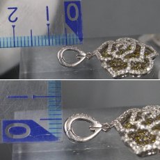 画像7: K18WG ダイヤモンド/イエローダイヤモンド ペンダントトップ バラモチーフ D0.42 YD0.65 4.2g (7)