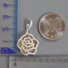 画像9: K18WG ダイヤモンド/イエローダイヤモンド ペンダントトップ バラモチーフ D0.42 YD0.65 4.2g (9)