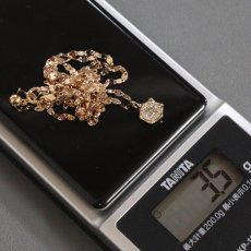 画像10: K18PG ダイヤモンド ペンダント D0.31 3.5g アジャスター付70cm (10)