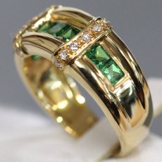 画像2: 750 ダイヤモンド ガーネットリング 1.22 D0.10 5.2g #13 (2)