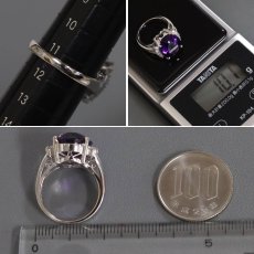 画像8: タサキ Pt900 アメジスト ダイヤモンドリング 7.91 D0.28 10.1g #11.5 (8)