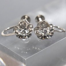 画像1: Pt900 ダイヤモンド イヤリング D0.08×2 2.0g (1)