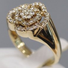 画像2: K18 ダイヤモンドリング D0.30 5.3g #13 薔薇モチーフ (2)