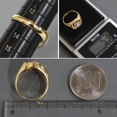 画像8: K18 ダイヤモンドリング D0.30 5.3g #13 薔薇モチーフ (8)