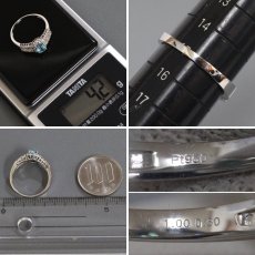 画像7: Pt950 ジルコン ダイヤモンドリング Zi1.00 D0.50 4.2g #15 ソーティング (7)