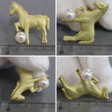 画像9: K18 パール ブローチ 5.1g 馬モチーフ (9)