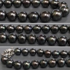 画像3: ブラックパール ネックレス K14WG金具 10-12.0mm 41cm 鑑別書 (3)