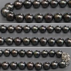 画像4: ブラックパール ネックレス K14WG金具 10-12.0mm 41cm 鑑別書 (4)