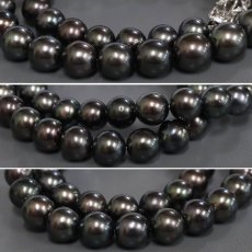 画像5: ブラックパール ネックレス K14WG金具 10-12.0mm 41cm 鑑別書 (5)