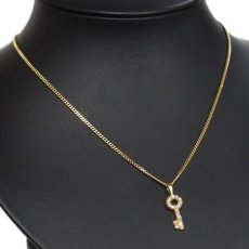 画像5: K18 ダイヤモンド ペンダント キーモチーフ 6.0g 40cm (5)