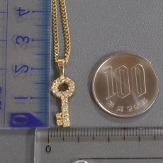 画像9: K18 ダイヤモンド ペンダント キーモチーフ 6.0g 40cm (9)