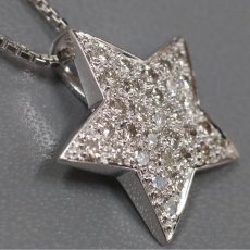 画像4: Pt900/850 ダイヤモンド ペンダント スターモチーフ D0.81 10.1g アジャスター付44cm (4)