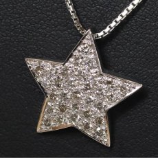 画像6: Pt900/850 ダイヤモンド ペンダント スターモチーフ D0.81 10.1g アジャスター付44cm (6)