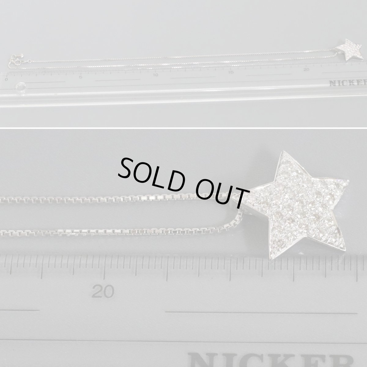 画像8: Pt900/850 ダイヤモンド ペンダント スターモチーフ D0.81 10.1g アジャスター付44cm (8)