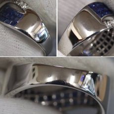 画像6: K18WG サファイア ダイヤモンド リング S2.64 D0.24 6.6g #13.5 (6)
