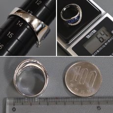 画像8: K18WG サファイア ダイヤモンド リング S2.64 D0.24 6.6g #13.5 (8)