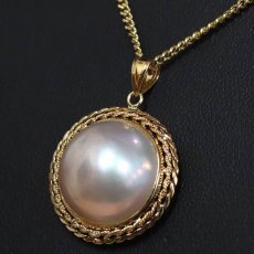 画像7: K18 マベパール ペンダントトップ 4.3g (7)