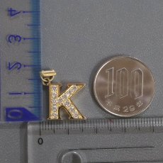 画像9: K18 ダイヤモンド ペンダントトップ Kモチーフ D0.72 4.2g イエローゴールド アルファベット (9)