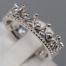 画像4: ヨンドシー K18WG ダイヤモンドリング 7.6g #10 王冠モチーフ (4)