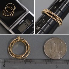 画像7: ヨンドシー K18 ダイヤモンド 3連 リング 3.1g #10 (7)