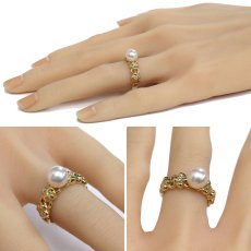 画像10: ミキモト K18 パール ダイヤモンド リング パール7.6mm 5.8g #11.5 (10)