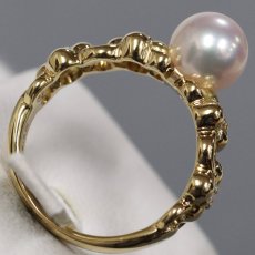画像4: ミキモト K18 パール ダイヤモンド リング パール7.6mm 5.8g #11.5 (4)