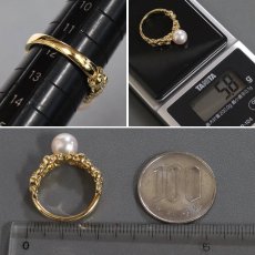 画像8: ミキモト K18 パール ダイヤモンド リング パール7.6mm 5.8g #11.5 (8)