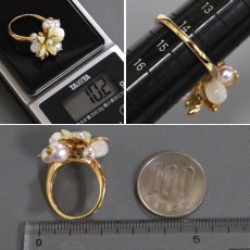画像8: ミキモト K18 パール エナメル(七宝焼)ダイヤモンド リング フラワーモチーフ 10.1g #14 (8)