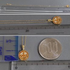 画像9: K18 シトリン ダイヤモンド ペンダント スマイル 0.22 D0.03 2.5g アジャスター付45cm (9)