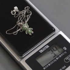 画像10: K18WG グリーンガーネット ペンダント クマモチーフ GG0.48 3.4g アジャスター付44cm (10)