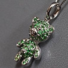 画像3: K18WG グリーンガーネット ペンダント クマモチーフ GG0.48 3.4g アジャスター付44cm (3)