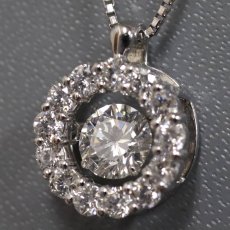 画像1: Pt900/850 ダンシング ダイヤモンドペンダント D0.545 0.46 4.8g 45cm アジャスター付 鑑別書 (1)