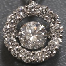 画像2: Pt900/850 ダンシング ダイヤモンドペンダント D0.545 0.46 4.8g 45cm アジャスター付 鑑別書 (2)