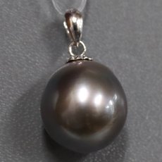 画像1: K14WG ブラックパールペンダントトップ 3.5g (1)