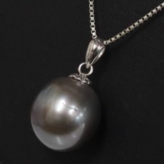 画像10: K14WG ブラックパールペンダントトップ 3.5g (10)