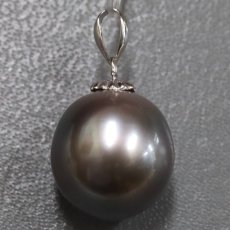 画像3: K14WG ブラックパールペンダントトップ 3.5g (3)