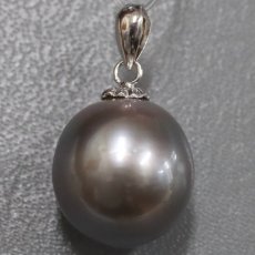 画像4: K14WG ブラックパールペンダントトップ 3.5g (4)