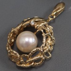 画像3: K18 ダイヤモンド パールペンダントトップ D0.01 4.5g (3)