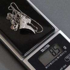 画像10: K18WG ダイヤモンド サファイアペンダント D1.00 S0.10 8.5g 45cm アジャスター付 豹モチーフ (10)