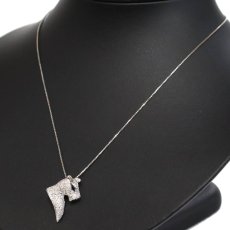 画像6: K18WG ダイヤモンド サファイアペンダント D1.00 S0.10 8.5g 45cm アジャスター付 豹モチーフ (6)