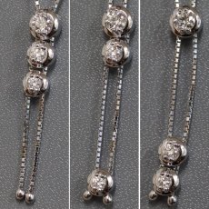 画像2: タサキ K18WG ダイヤモンド トリロジーネックレス D0.37 6.2g 52cm アジャスター付 (2)