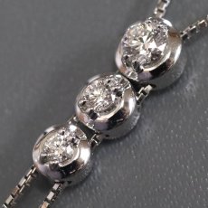 画像3: タサキ K18WG ダイヤモンド トリロジーネックレス D0.37 6.2g 52cm アジャスター付 (3)