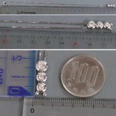 画像8: タサキ K18WG ダイヤモンド トリロジーネックレス D0.37 6.2g 52cm アジャスター付 (8)