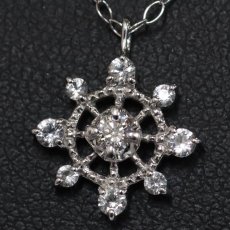 画像6: ヨンドシー K18WG ダイヤモンド ホワイトサファイア ネックレス スノーフレーク 2008年クリスマス限定 2.0g 41cm (6)