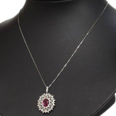 画像6: Pt950/850 非加熱ピジョンブラッドルビー ダイヤモンド ペンダント R1.44 D0.99 5.8g アジャスター付45cm AIGS鑑別書 (6)