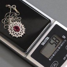 画像9: Pt950/850 非加熱ピジョンブラッドルビー ダイヤモンド ペンダント R1.44 D0.99 5.8g アジャスター付45cm AIGS鑑別書 (9)